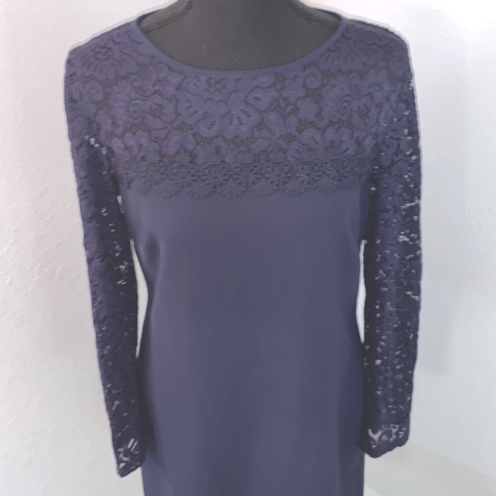 Laundry by Shelli Segal Navy Lace Detailed Dress Size 6